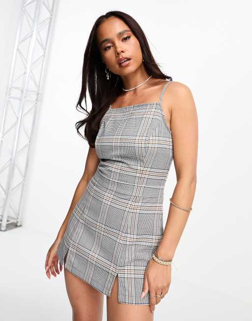 Superdry – Mehrfarbiges Mini-Trägerkleid mit Vintage-Karomuster
