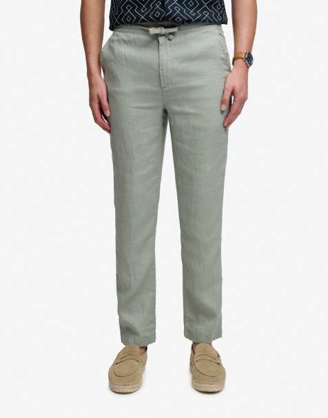 Superdry Merchant linen pants in bay green - view 1