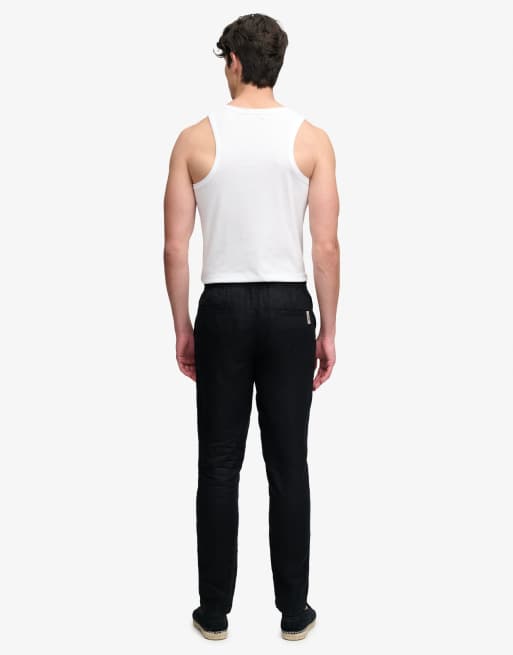 Superdry Merchant linen pants in black, 2 of 6