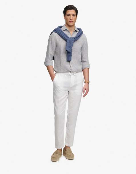 Superdry Merchant linen pants in optic
