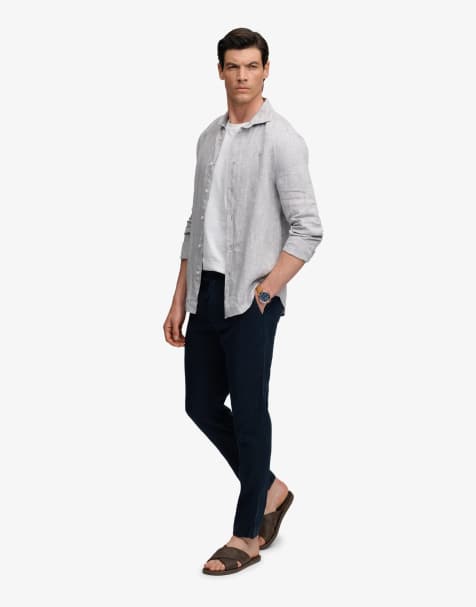 Superdry - Merchant - Pantalon en lin mélangé - Bleu marine éclipse - view 1