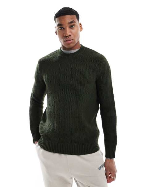 Superdry - Merchant - Pull ras de cou texturé - Olive - view 1