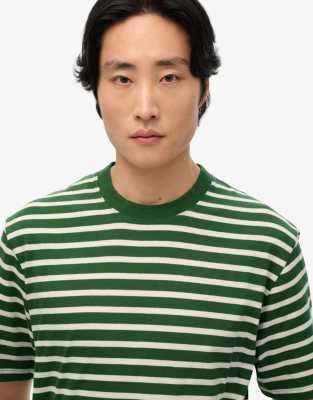Superdry Merchant stripe t-shirt in green stripe - view 1