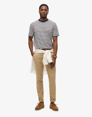 Superdry Merchant stripe t-shirt in off white stripe - view 1