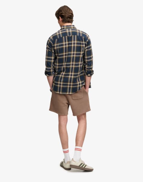 Superdry Micro logo shorts in shitake brown