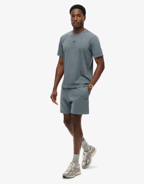 Superdry Micro logo shorts in stormy weather blue - view 1