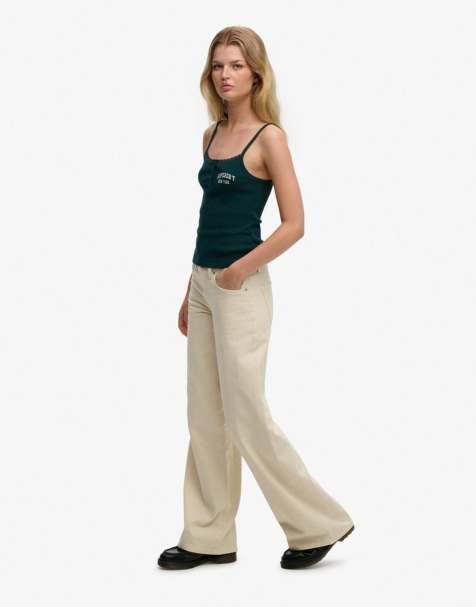 Superdry Mid rise baggy pants in rice white - view 1