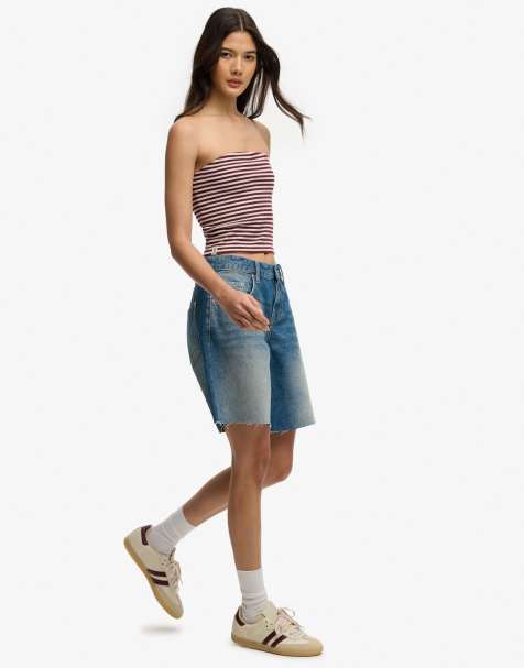 Superdry Mid rise baggy shorts in mid sea blue - view 1