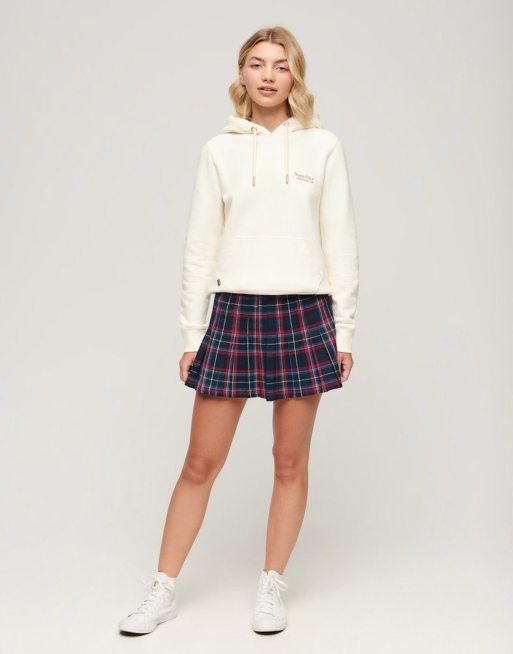 Superdry Mid rise check mini skirt in blue red check | ASOS