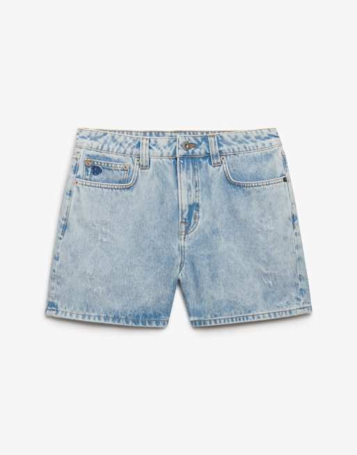 Superdry Mid rise denim shorts in azure pale blue, 7 of 7