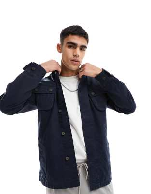Superdry – Military-Hemdjacke in Eclipse-Marineblau