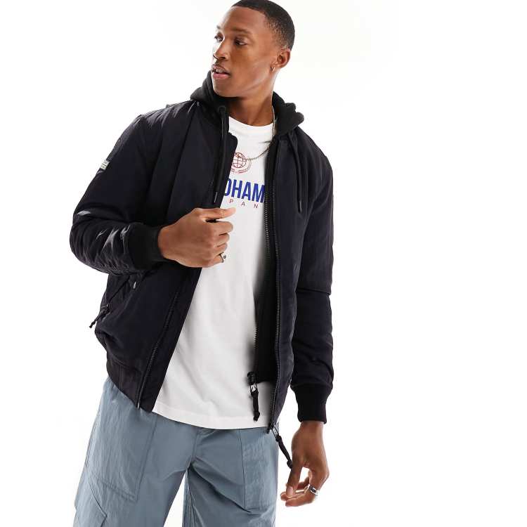 Superdry jaqueta bomber com capuz ma1 roupas preto homens LHZ0Z4673  [LHZ0Z4673] : Icônico e streetwear - Superdry Brasil outlet, Superdry t  shirt captura a cultura de rua e abraça o estilo de