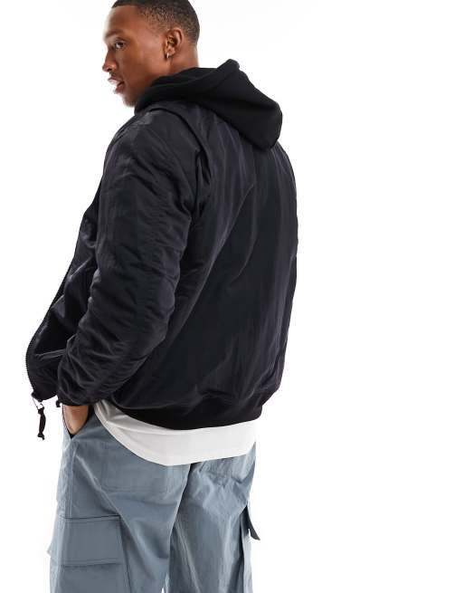 Superdry black bomber on sale jacket