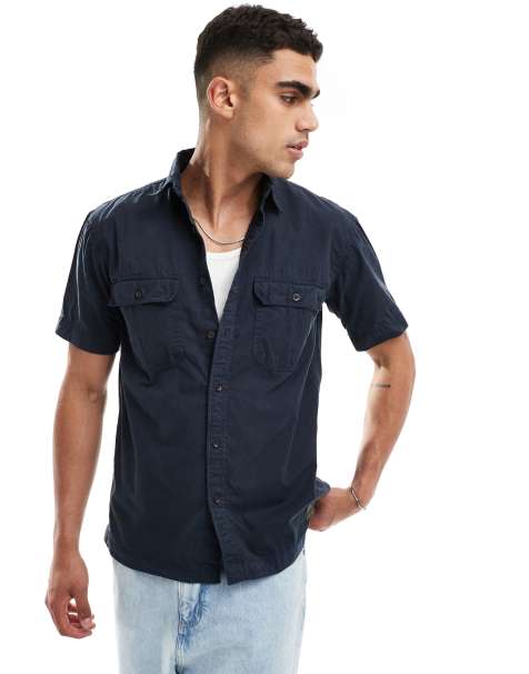 Superdry – Military – Kurzärmliges Hemd in Eclipse-Marineblau - view 1