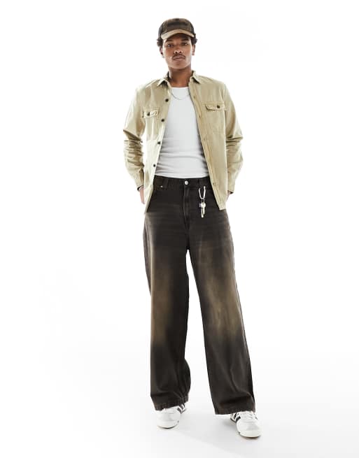 Superdry – Military – Langärmliges Hemd in Canyon-Sandbraun
