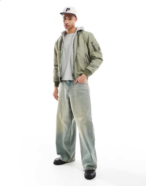 Superdry – Military Ma1 – Bomberjacke in verwaschenem Olivgrün - view 1