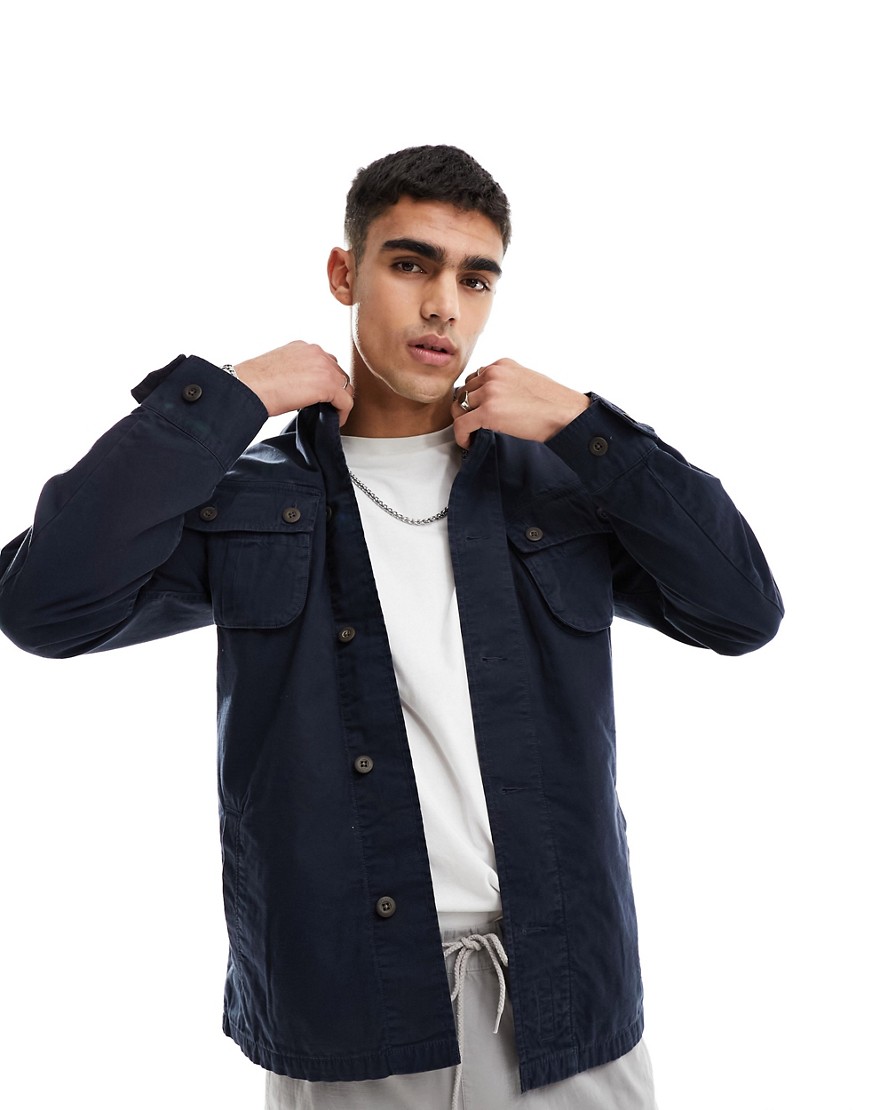 Superdry military overshirt jacket in Eclipse Navy