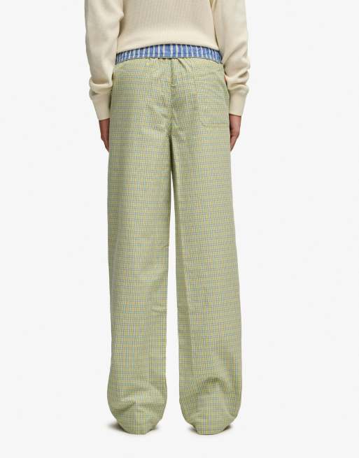 Superdry Mini check cotton trousers in hampton yellow check, 2 of 6