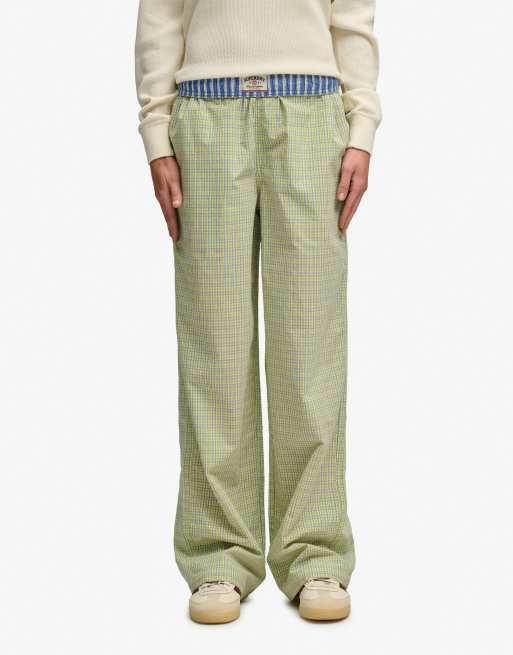 Superdry Mini check cotton trousers in hampton yellow check, 3 of 6