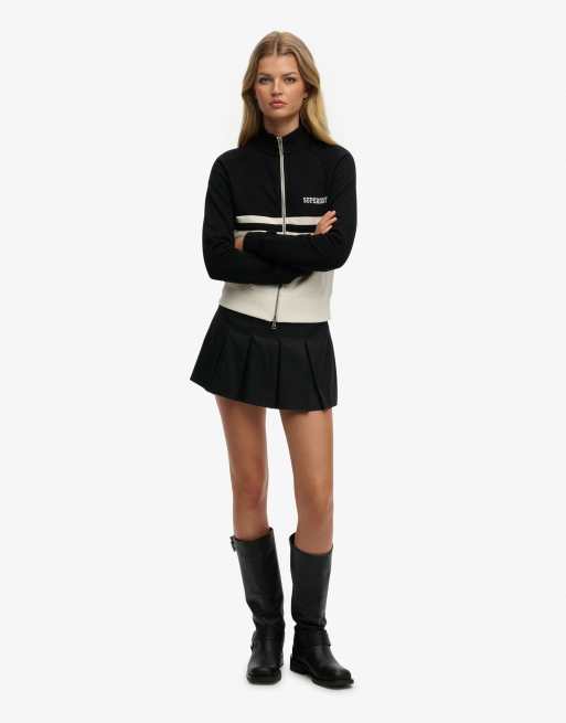 Superdry Mini pleated skort in black, 2 of 7