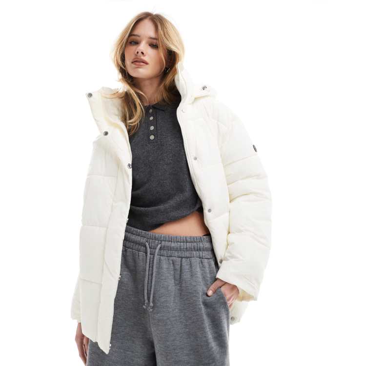 Superdry Montpellier duvet coat in star white ASOS