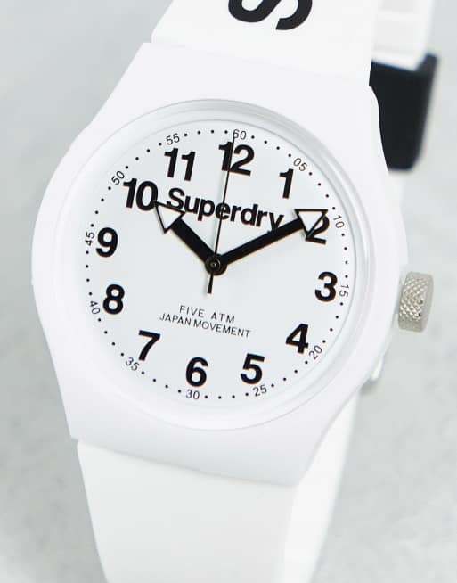 Superdry Montre avec bracelet en silicone Blanc