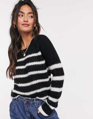 black and white knitted jumper