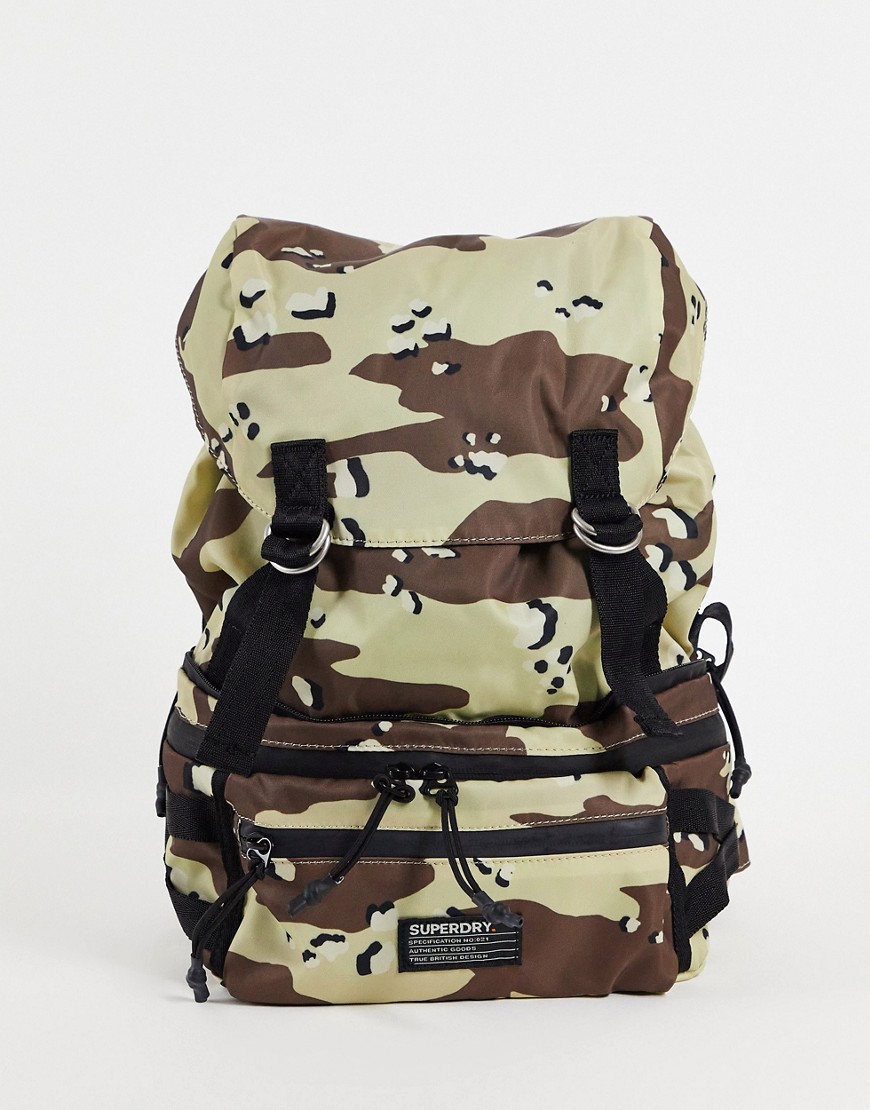 Superdry Nevada pack-away backpack in camo print-Multi