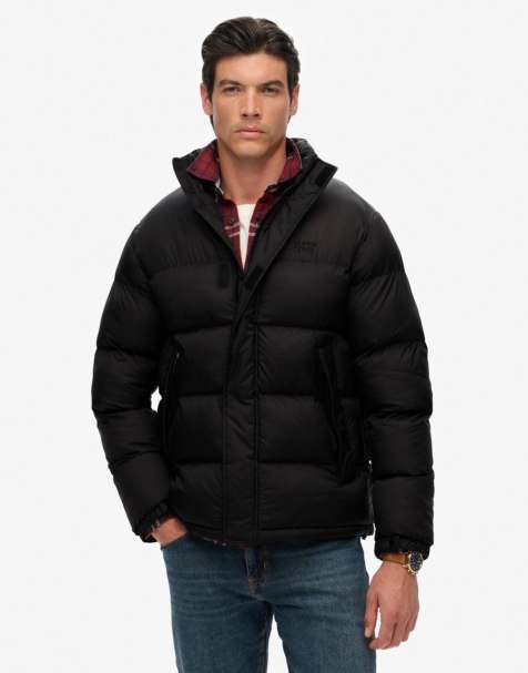 Superdry Non hooded tech padded jacket in black - view 1