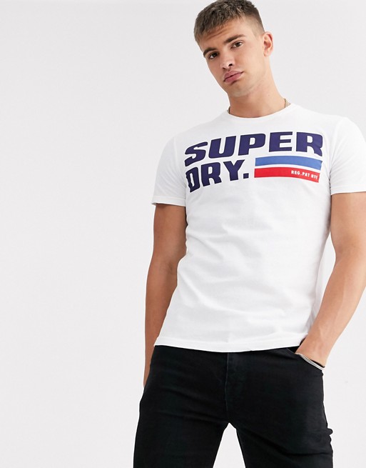 Superdry NYC large logo t-shirt in white