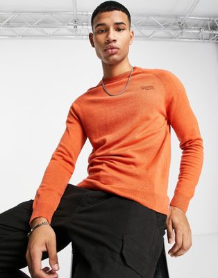 Superdry orange label cotton crew neck jumper