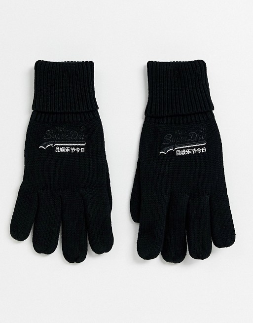 Superdry Orange Label gloves in black