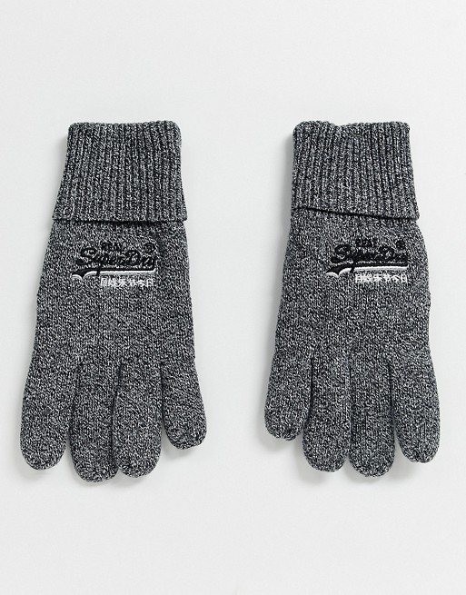 Superdry Orange Label gloves in grey