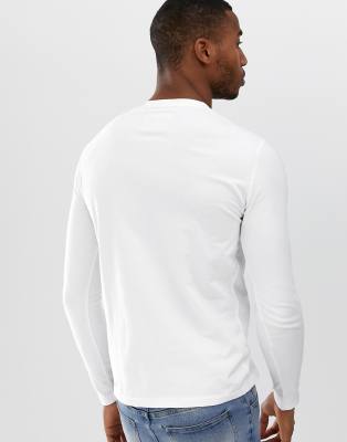 Manches Longues Broderie Vintage T SuperdryOrange Avec Label shirt Blanc W2EID9YH
