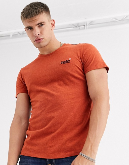 Superdry Orange Label vintage embroidery t-shirt in orange