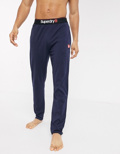 Superdry organic cotton lounge sweat pant in navy