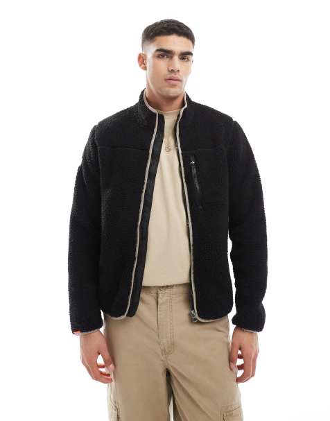 Superdry Outdoor full zip fleece in contrast black - view 1