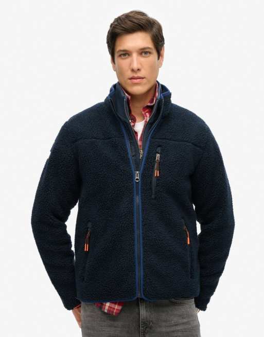 Superdry Outdoor full zip fleece in eclipse navy