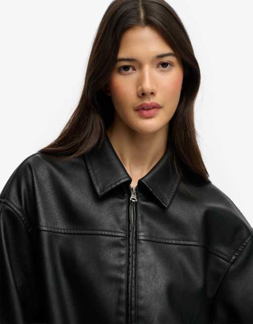 Superdry – Oversize-Bomberjacke in Schwarz mit Kragen, 2 von 5