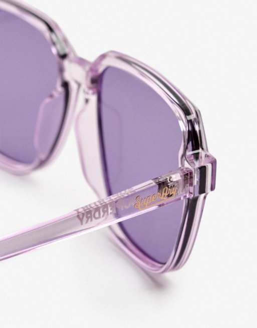 Superdry Oversized square sunglasses in lavender / purple lens, 3 of 6
