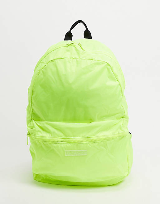 Superdry pack-away backpack in neon yellow