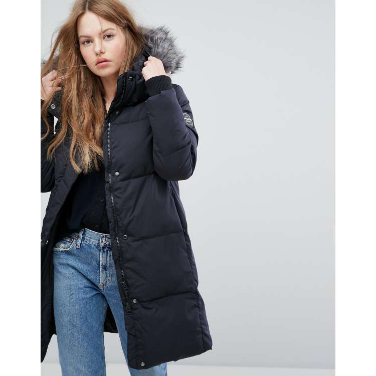 Superdry Womens Superdry Premium Graduating Down Parka Coat