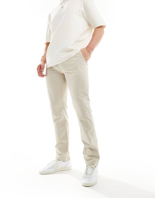 Superdry - Pantalon chino slim stretch et fuselé - Beige pélican