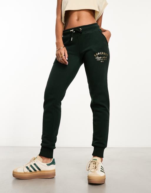 Superdry Pantalon de jogging luxueux avec logo m tallis Vert fonc acad mique