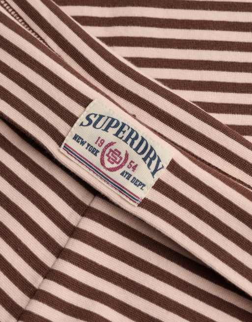 Superdry pantalon de jogging rayé en jersey Athletic essentials marron châtaigne/rose, 2 de 5