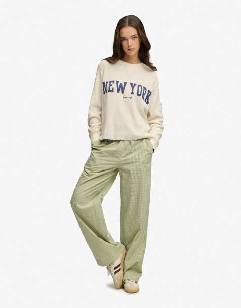 Superdry - Pantalon en coton à petits carreaux - Jaune - view 1