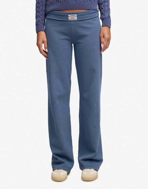Superdry pantalon en jersey à rayures Athletic essentials en bleu marine/bleu standard, 4 de 6