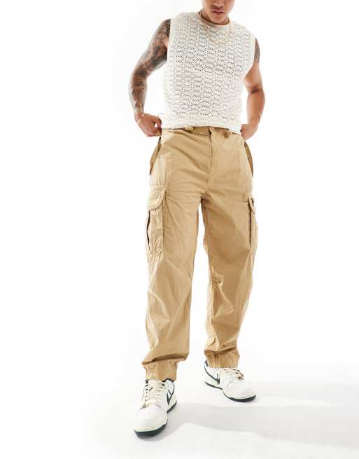Superdry - Pantalon parachute baggy - Beige
