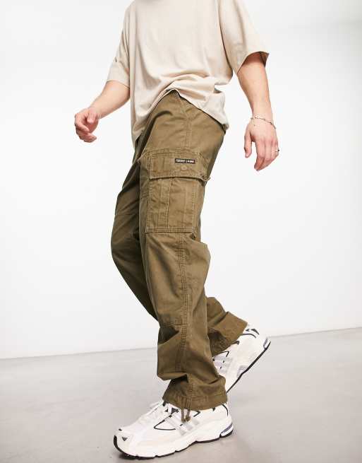 Superdry - Pantaloni cargo kaki larghi vintage