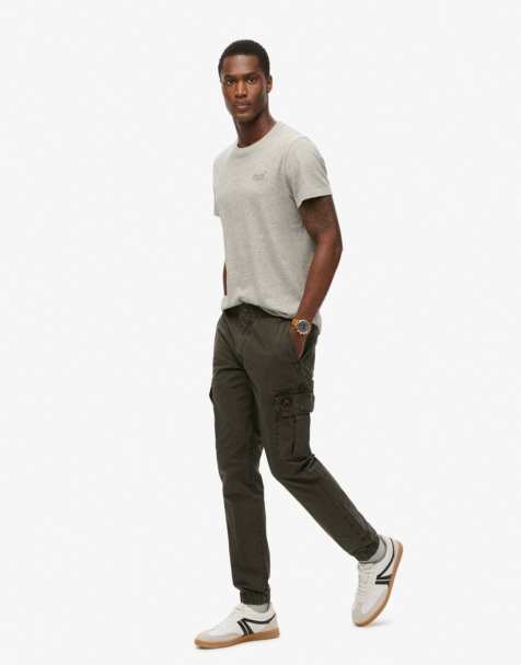 Superdry Para cargo slim pants in dark grey green - view 1